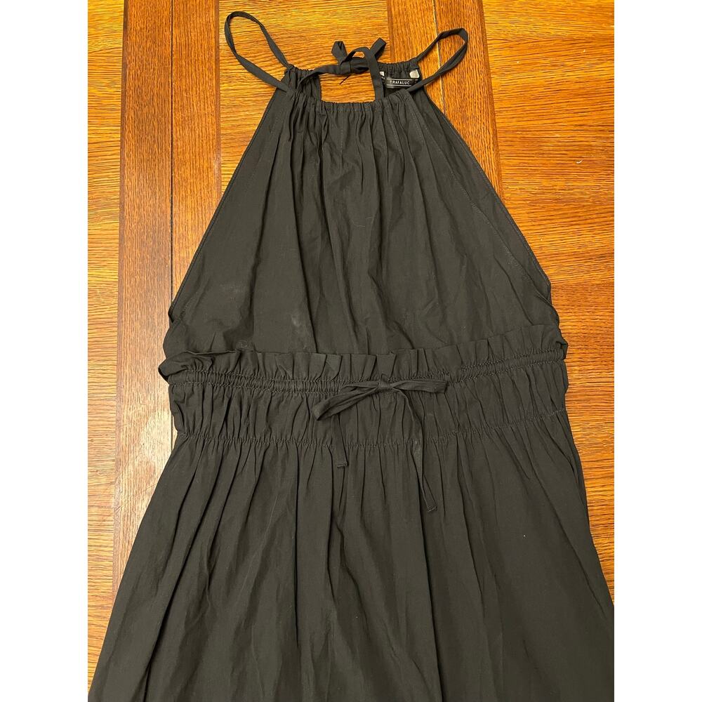 Zara Trafaluc Black Halter Open Back Cutout Midi Dress Small - Picture 15 of 16